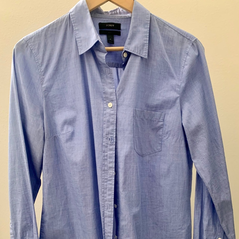 J. Crew J CREW Button-down Shirt BOYFRIEND Fit Lt. Blue SIZE 6